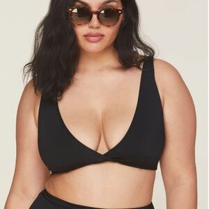 NWT Andie Swim The Belmar Bikini Top Classic Black Women’s Size Small